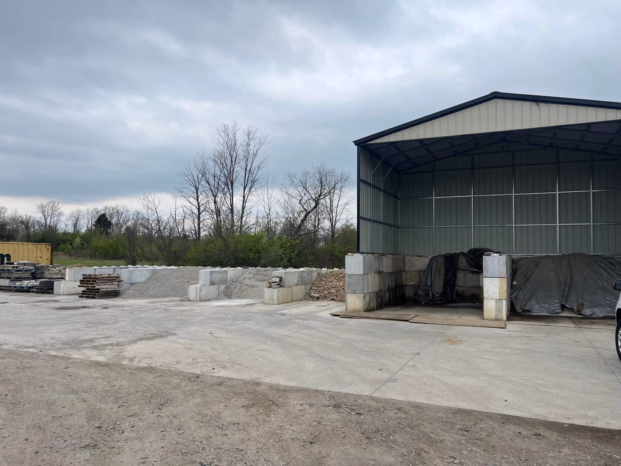 Landscape material supply yard at Lawn Impressions in Franklin, Ohio